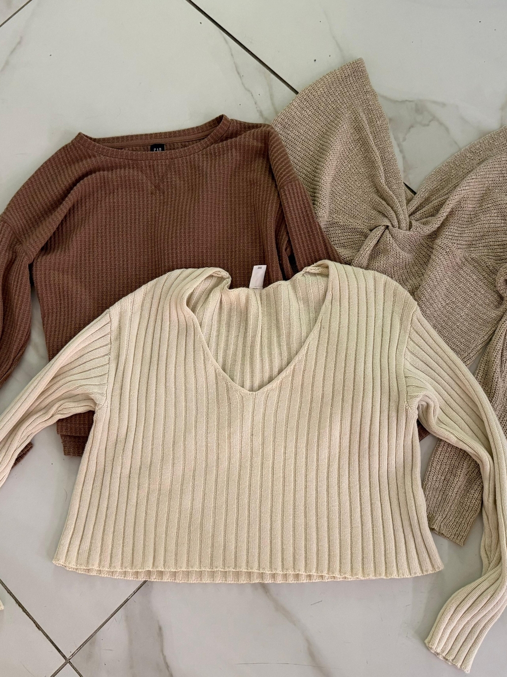 Sweater Trio — Cream, Brown, Taupe